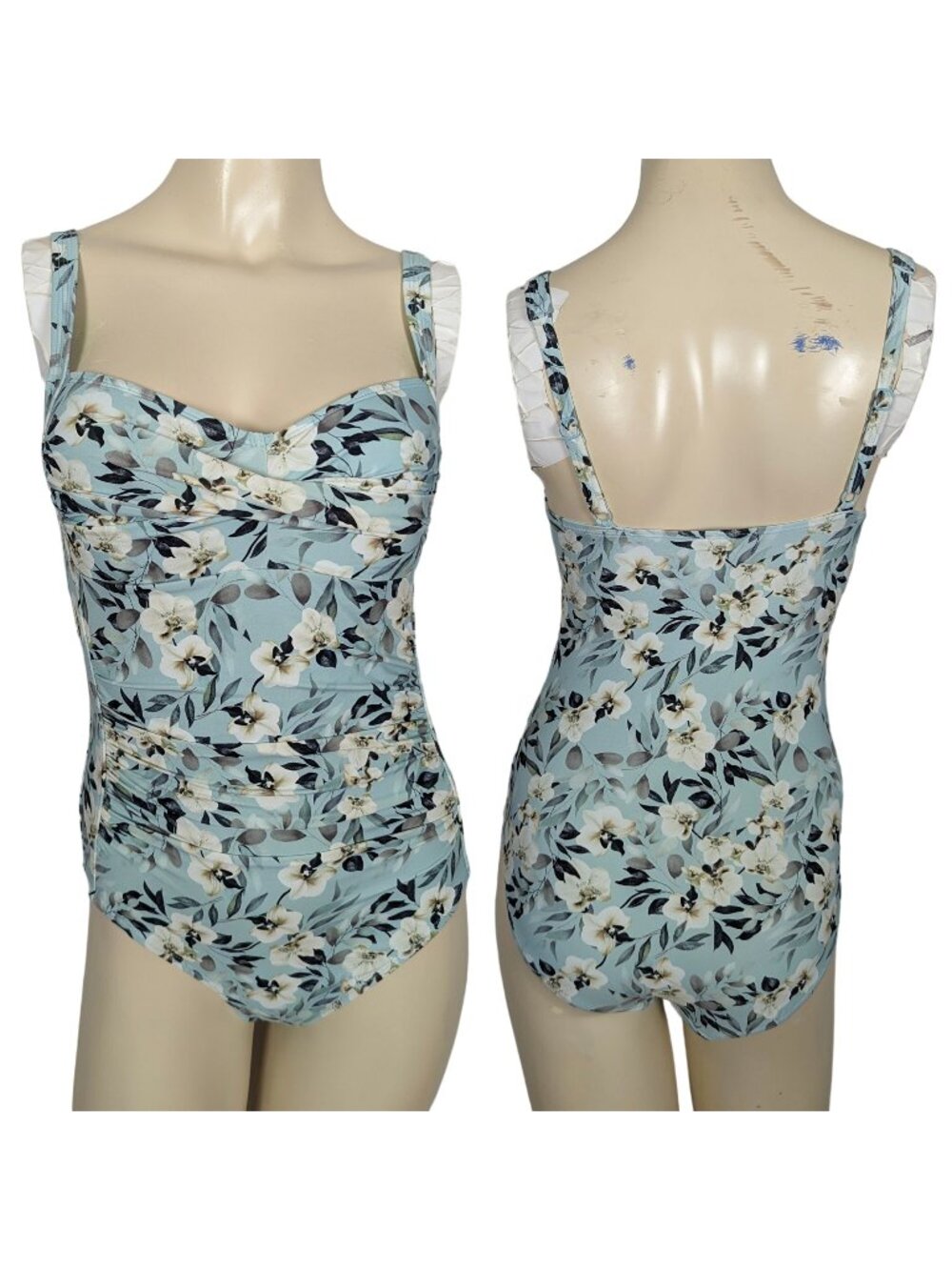 NipTuck Louise Boho Breeze Twist front floral blue One piece Swimsuit 6